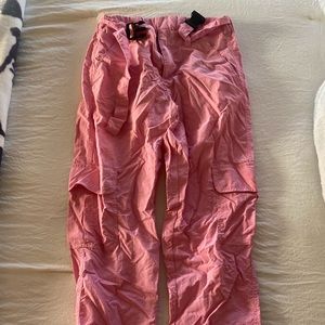 Pink Cargo Pants with Belt